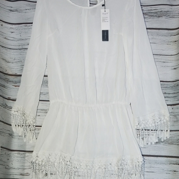NWT Zanzea sheer lace fringe swim bikini cover up - Picture 1 of 7